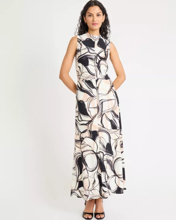 MOCK NECK SLEEVELESS MAXI
