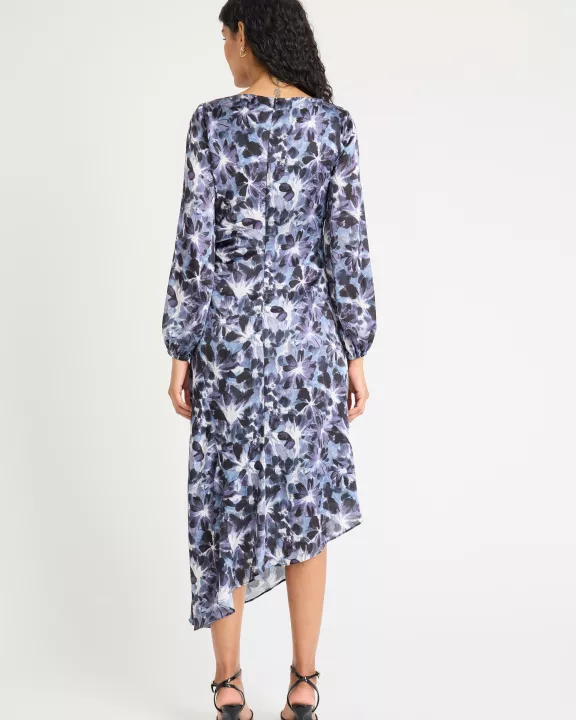 ASYMMETRICAL BALLOON SLEEVE MIDI