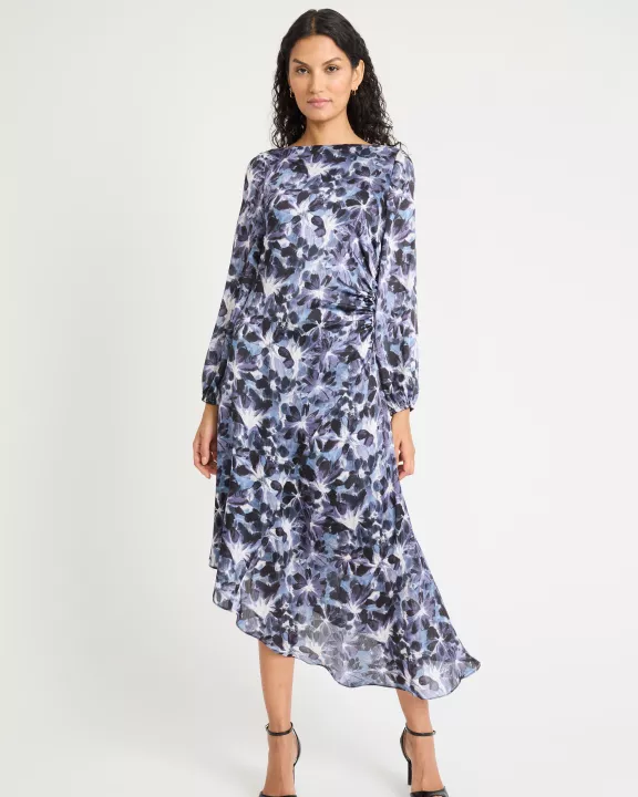ASYMMETRICAL BALLOON SLEEVE MIDI