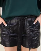 New York Minute Faux Leather Shorts