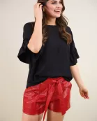 New York Minute Faux Leather Shorts