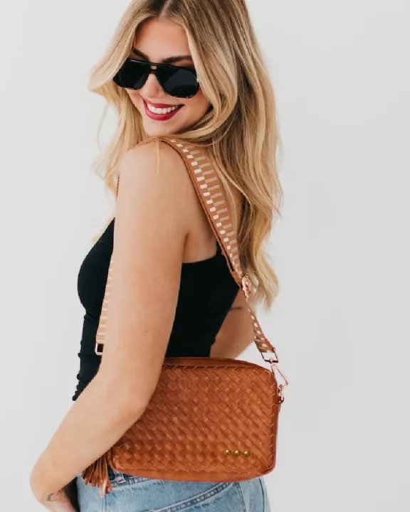 Woven Willow Camera Crossbody Bag Wholesale