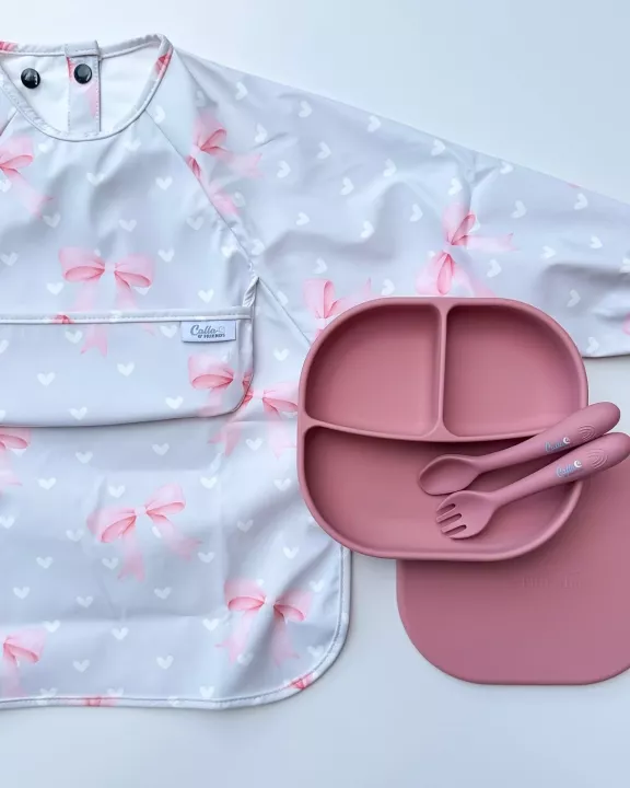 The Grayson Long Sleeve Bib - Sweetheart Bows