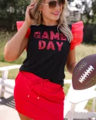 Solid Red Skort