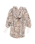 Tan Leopard Lightweight BODY WRAP with Hoodie and Pockets