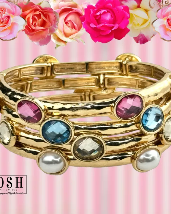 Faceted oval crystal bracelet