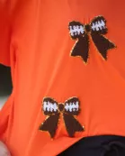 Sideline Sparkle Ruffle Top- Orange