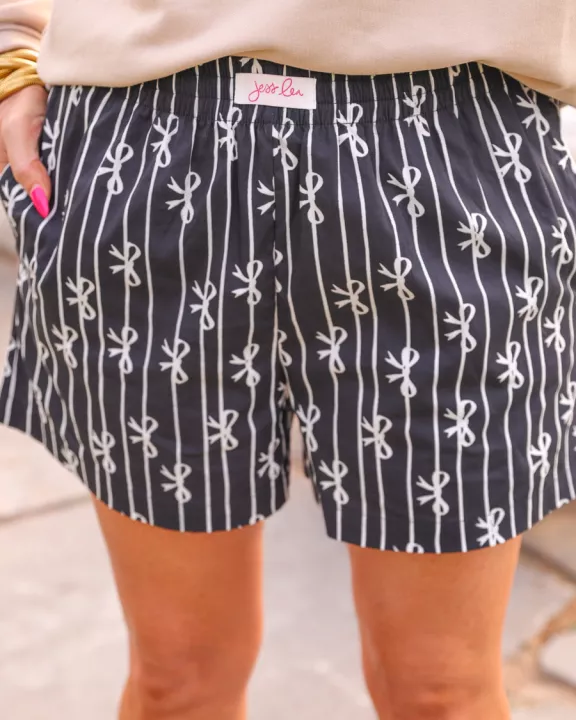 Bows And Goals Boxer Shorts- Black