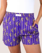 Bows And Goals Boxer Shorts- Purple/Yellow