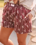 Bows And Goals Boxer Shorts- Maroon