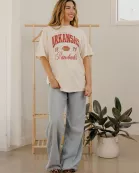 Arkansas Razorbacks Wave Arch Off White Thrifted Tee