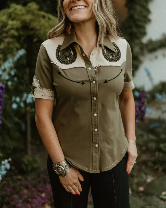 The Brave Horse Button Up