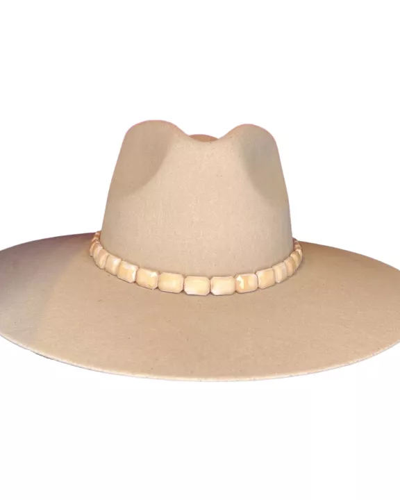 Peach Rectangle Beaded Hat Band
