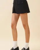 CP10188-Unique Tulip Style Front Overlay Tailored Shorts