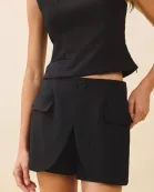 CP10188-Unique Tulip Style Front Overlay Tailored Shorts