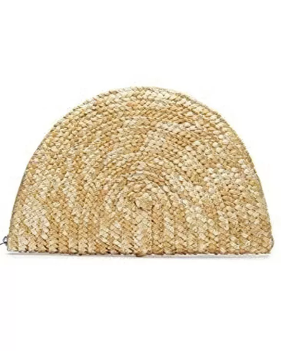 Rattan/Hemp 1/2 Shell Clutch
