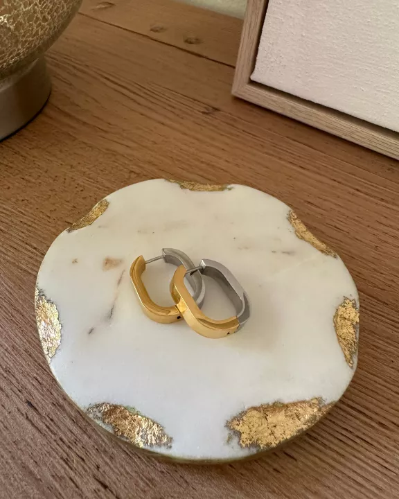 18K Plate Water Two Tone Hoop