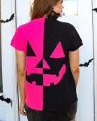 Pink Pumpkin Short Sleeve Sweater