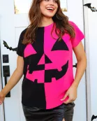 Pink Pumpkin Short Sleeve Sweater