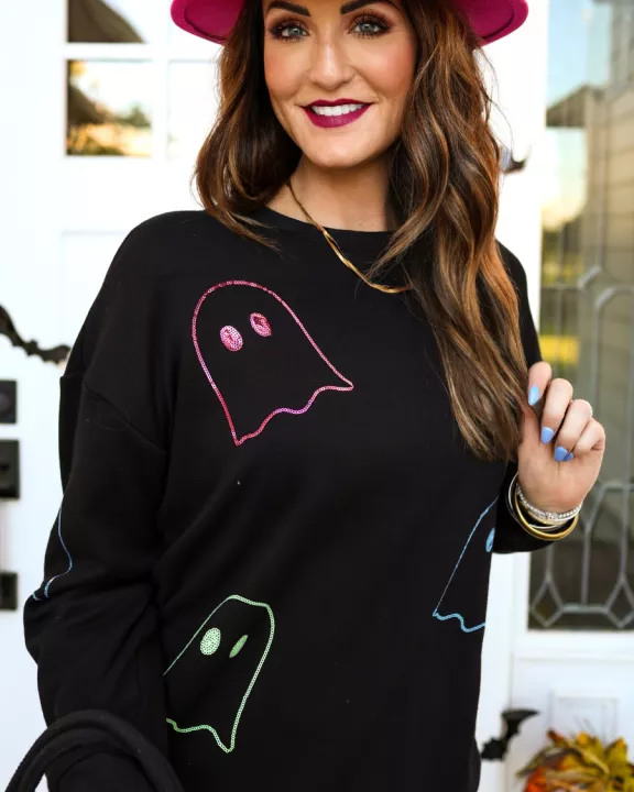 Sequin Ghost Pullover