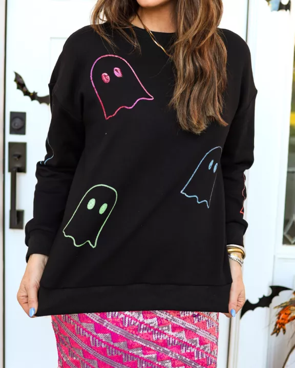 Sequin Ghost Pullover