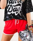 Red And White Drawstring Everyday Shorts