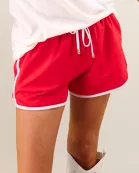 Red And White Drawstring Everyday Shorts