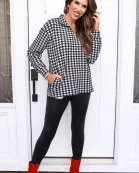 Hayden Houndstooth Quarter Zip