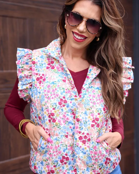 Liana Floral Puffer Vest