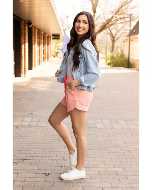 Ready to Ship | The Emelia Terry Cloth Shorts - Pastel Orange