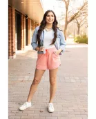 Ready to Ship | The Emelia Terry Cloth Shorts - Pastel Orange