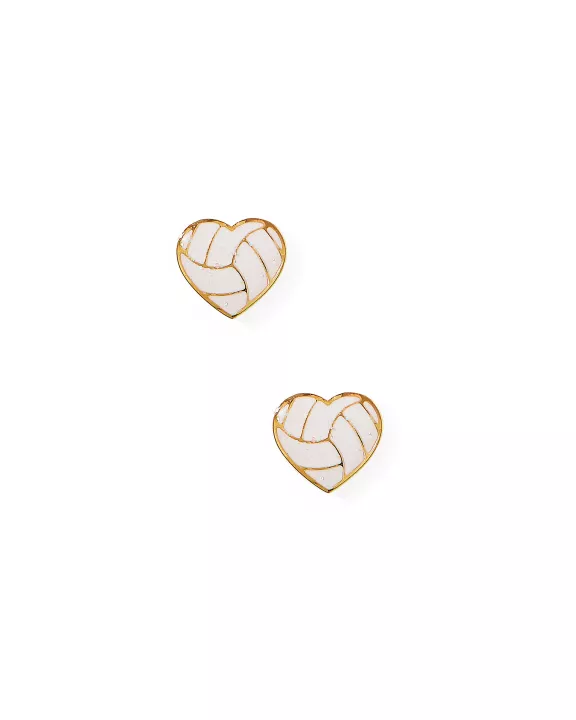 Screwback Stud Earrings - Volleyball