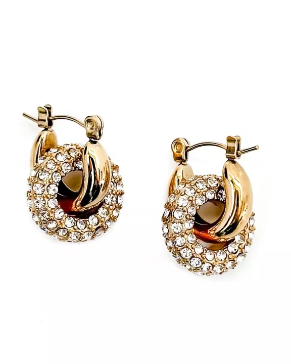 Estelle Crystal Double Hoop Earrings