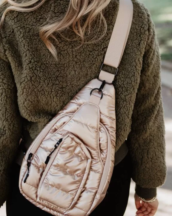 Champagne Metallic Wholesale Women's Sling Bag