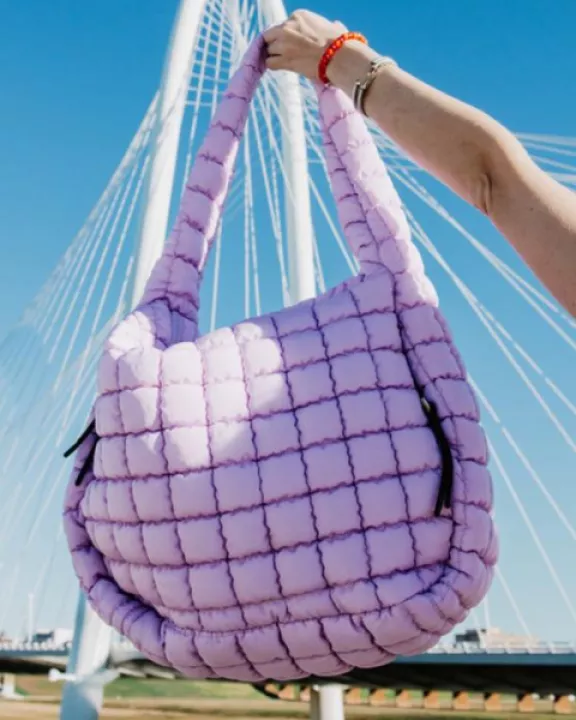 Light Purple Wholesale Oversized Quilted Hobo Tote Bag