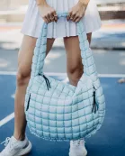 Light Blue Wholesale Puffer Quilted Tote Bag