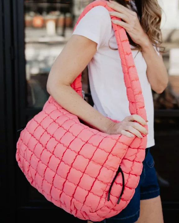 Coral Wholesale Quilted Women's Tote Bag