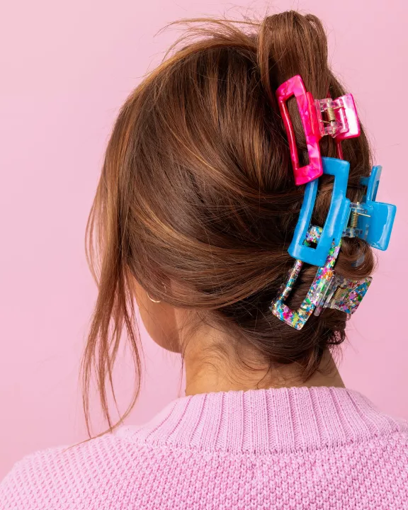 For Fun - Colorful Confetti Claw Clip Trio - Min. 4 (CC-11)