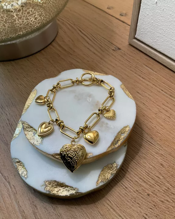 Heart Charm Bracelet - 18K plate