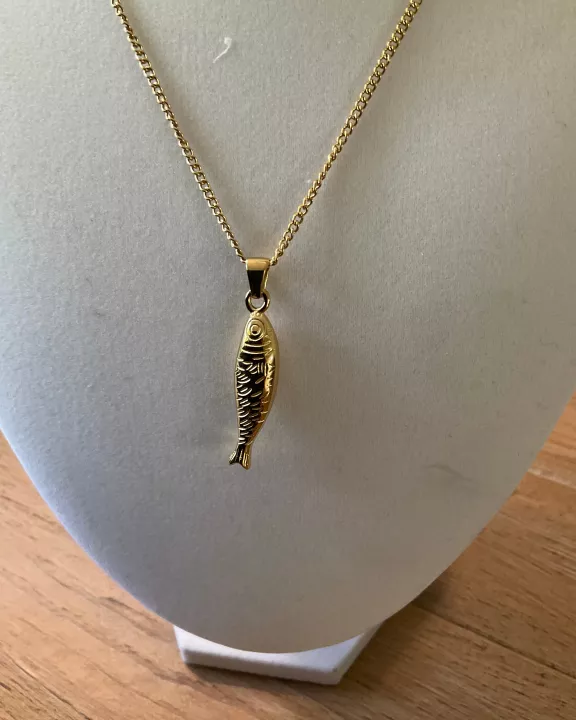 Fish Pendant Necklace - 18K plate