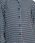 Grace Geometric Diagonal Stripes Collared Neckline Buttoned Cuffs Top Blouse Dress