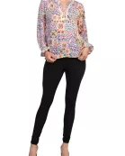 Grace Bohemian Intricate Tile Detail Crochet Trim Edges V-Neckline Elastic Cuffs Top Blouse Dress