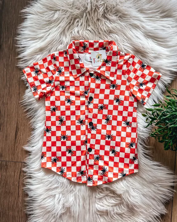 Checkered Spiders Button Up by TwoCan