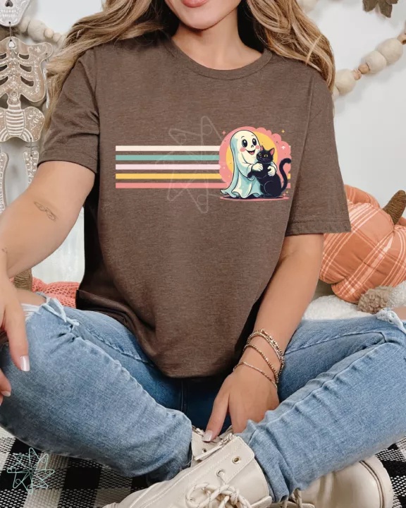 Retro Ghost & Cat Tee