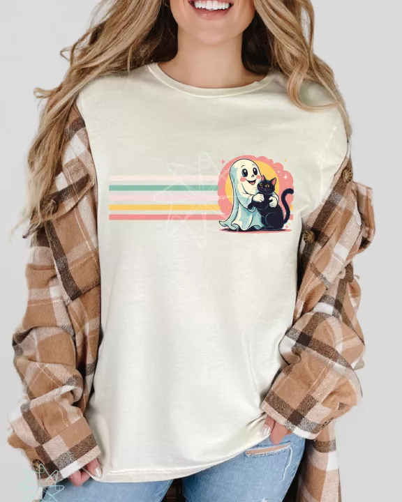 Retro Ghost & Cat Tee