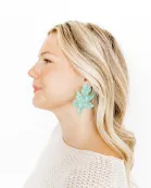 Flora Statement Earrings - Aquamarine