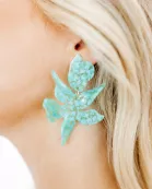 Flora Statement Earrings - Aquamarine