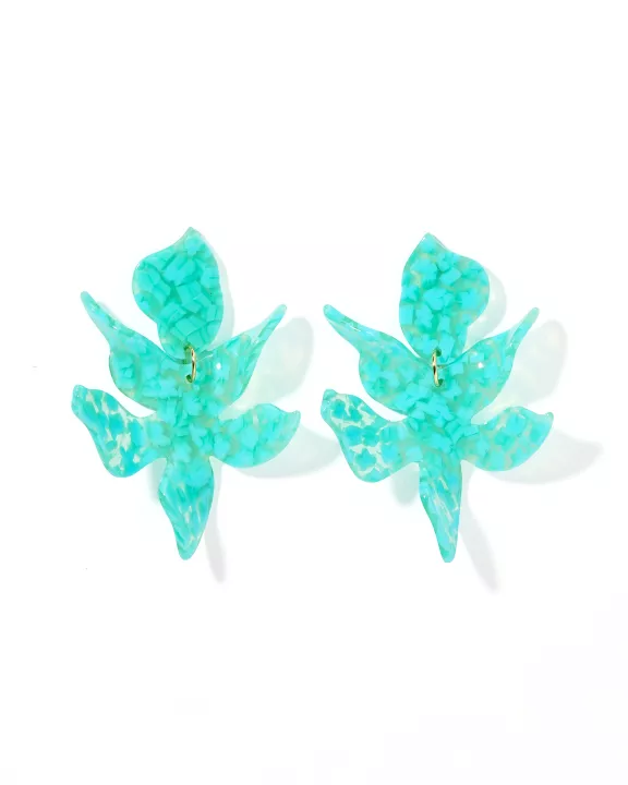 Flora Statement Earrings - Aquamarine