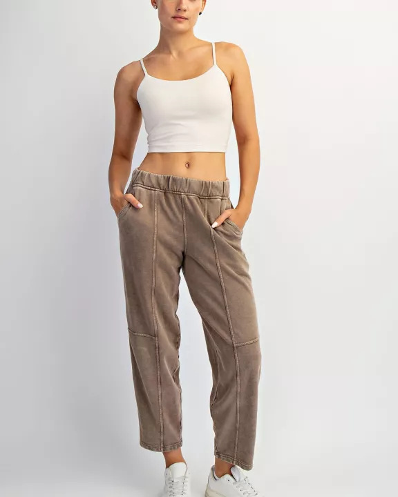 MINERAL WASHED TERRY COCOON PANT