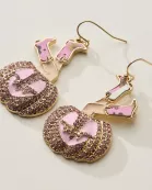 Western Witch Boots Pumpkin Halloween Earrings